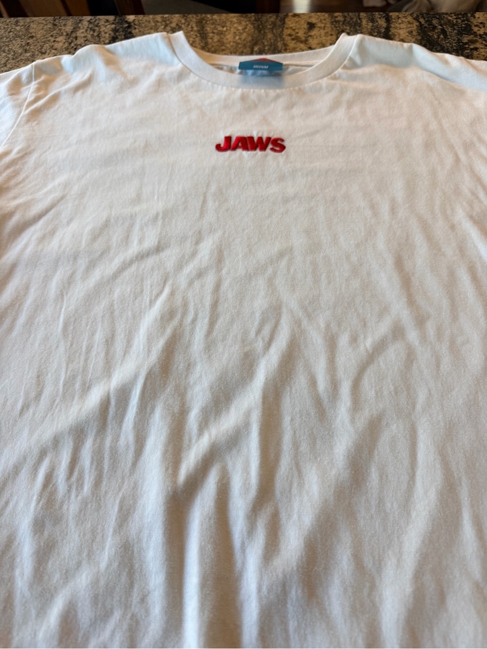 Jaws Embroidered Logo Short Sleeve Tee - White